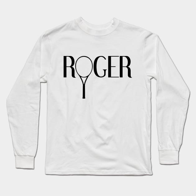 Roger Federer fan tennis racket Long Sleeve T-Shirt by demockups